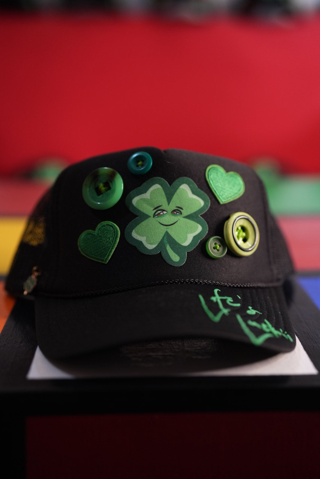 Life's Luckii Hat Broken Hearts and Buttons Collection