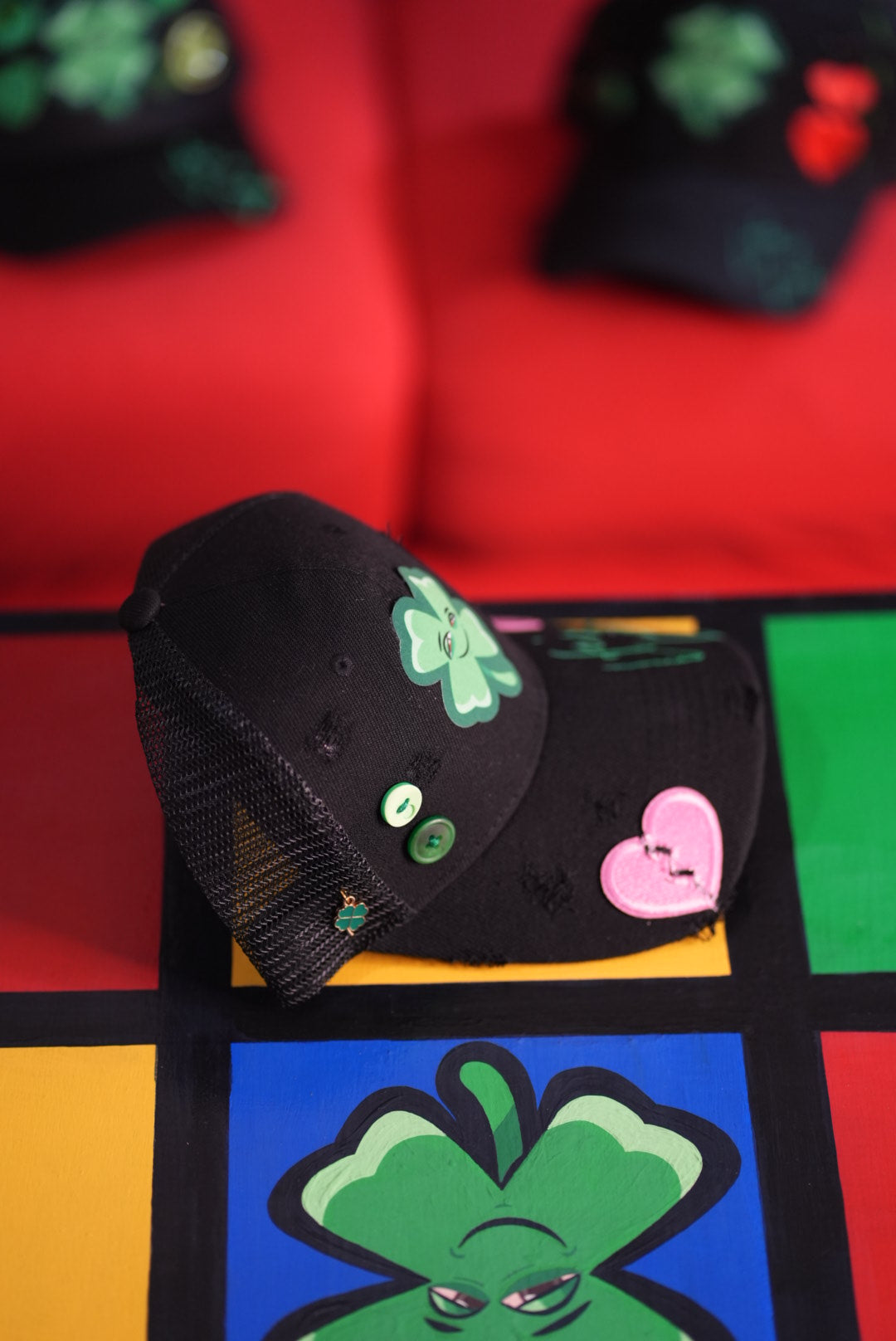 Life's Luckii Hat Broken Hearts and Buttons Collection