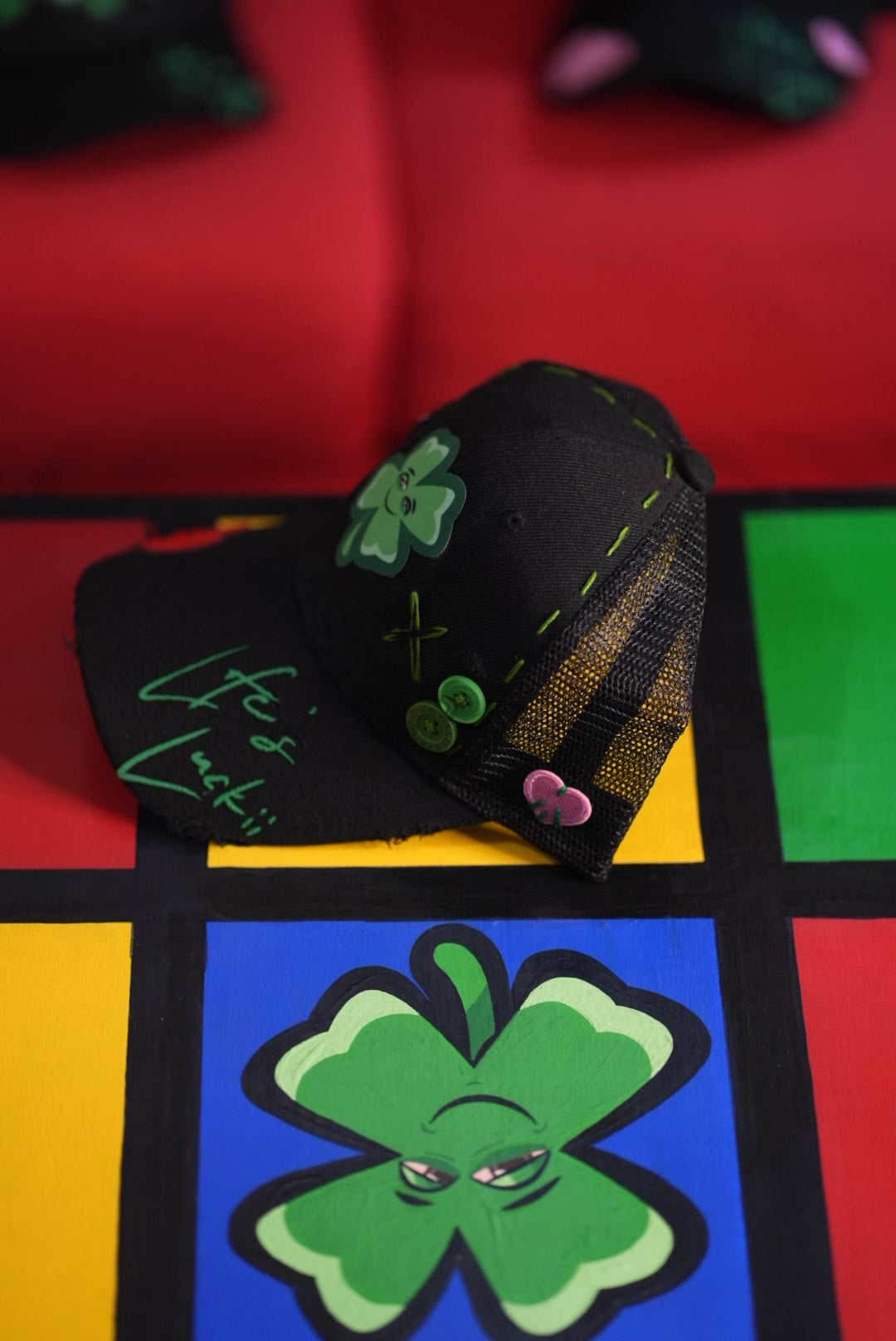 Life's Luckii Hat Broken Hearts and Buttons Collection
