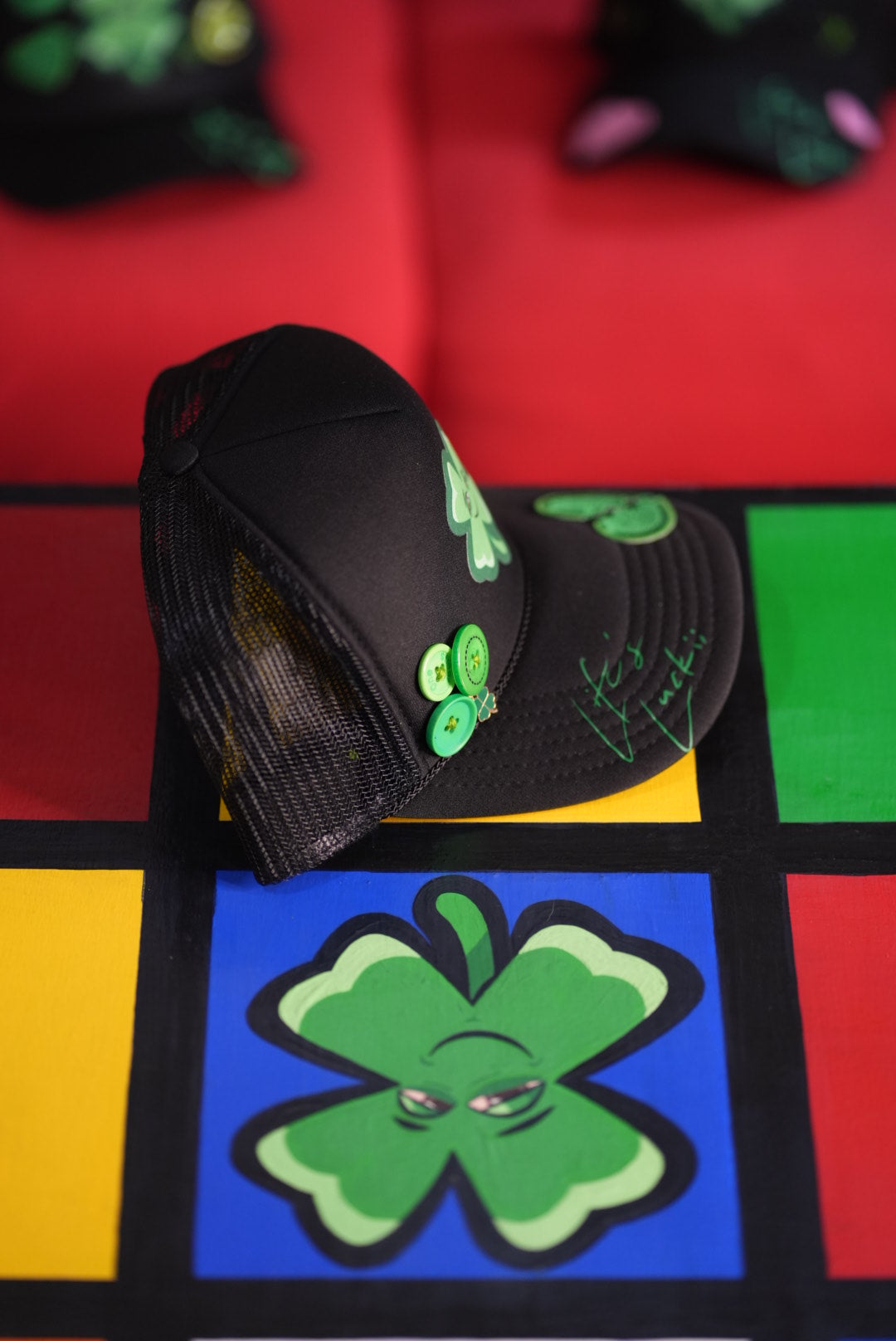 Life's Luckii Hat Broken Hearts and Buttons Collection