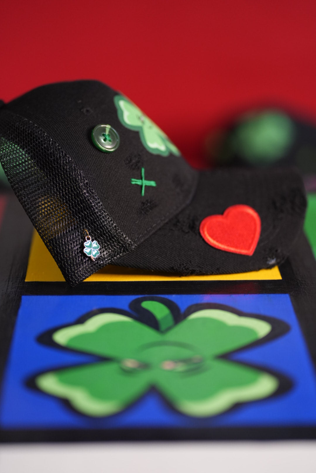 Life's Luckii Hat Broken Hearts and Buttons Collection