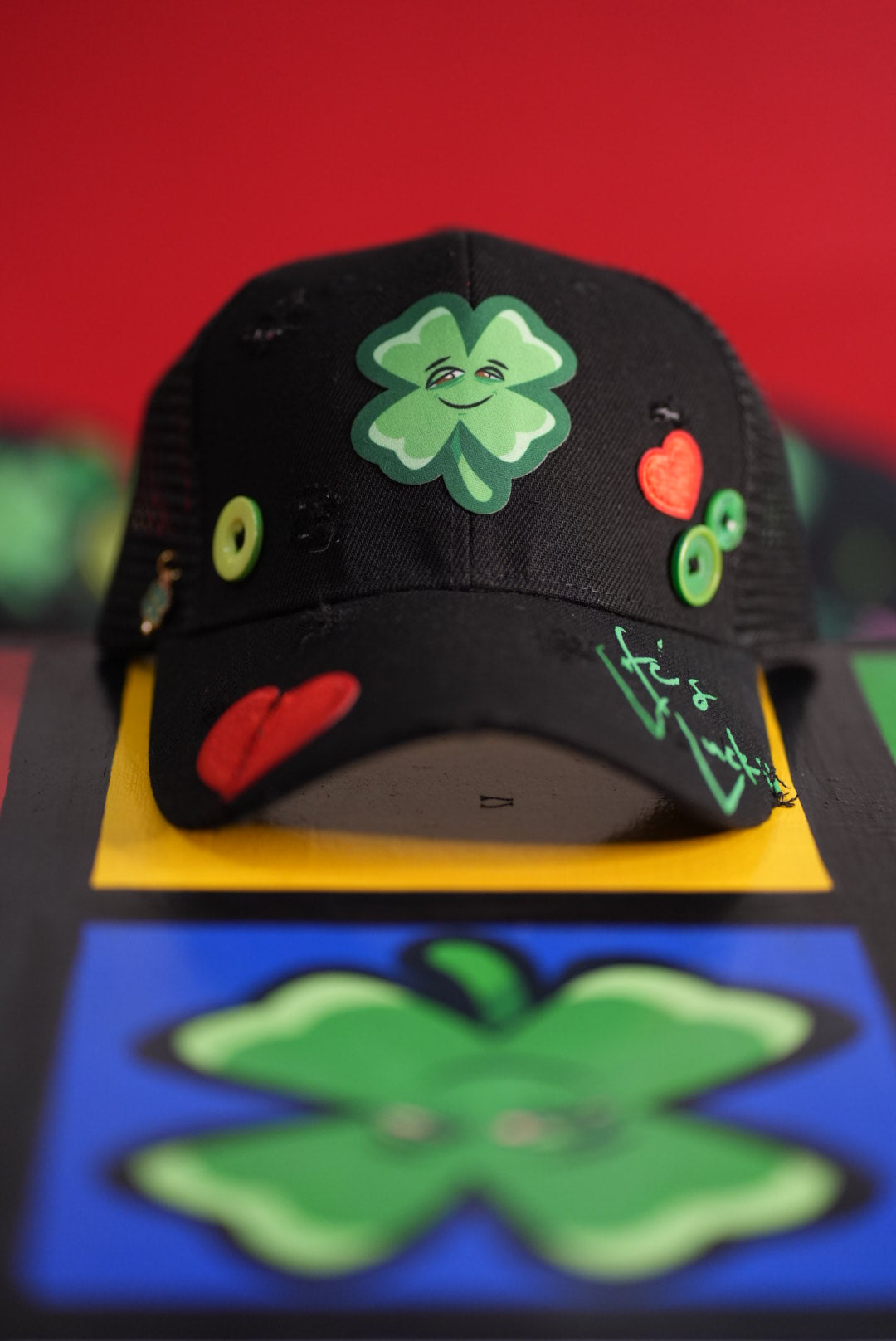 Life's Luckii Hat Broken Hearts and Buttons Collection