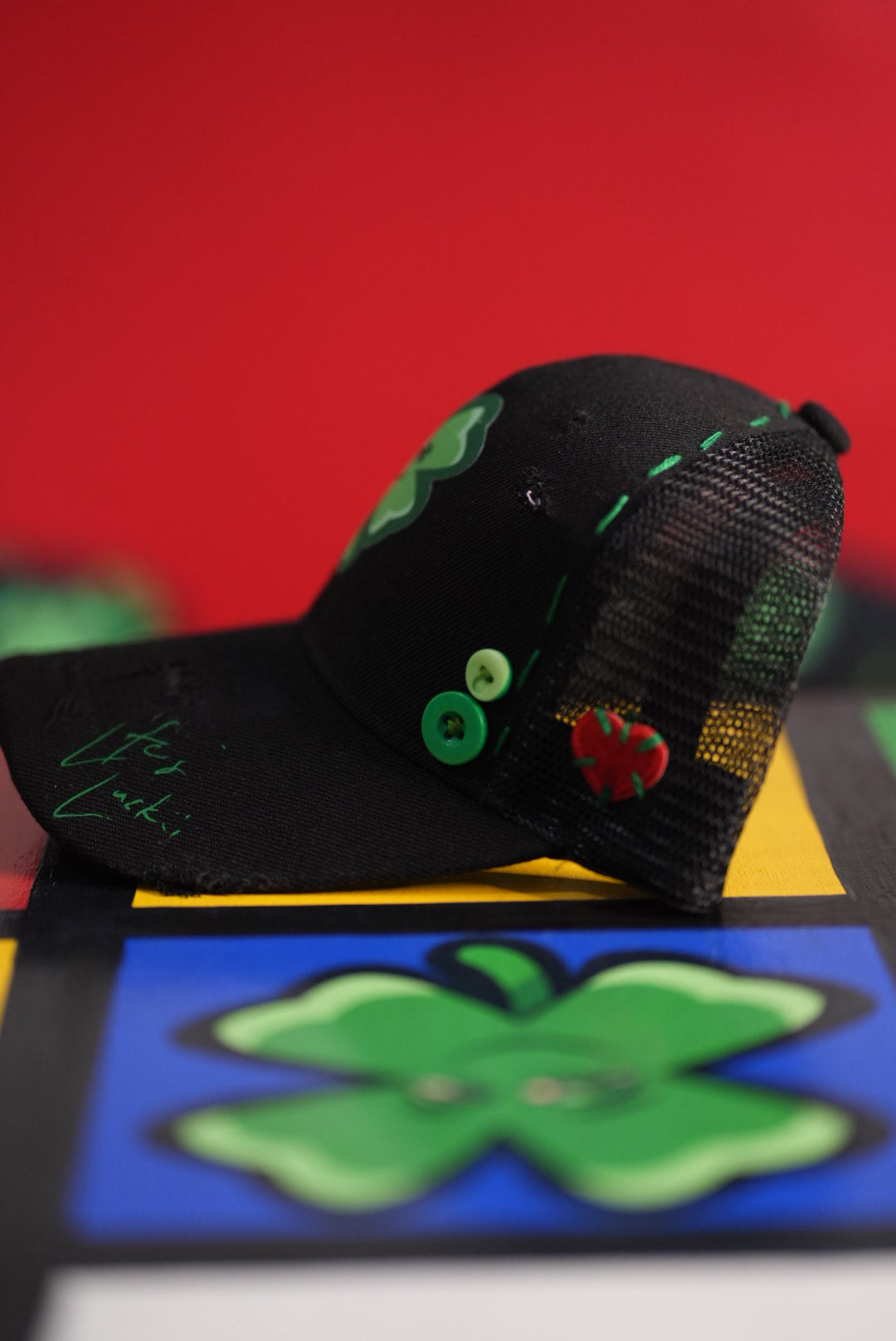 Life's Luckii Hat Broken Hearts and Buttons Collection