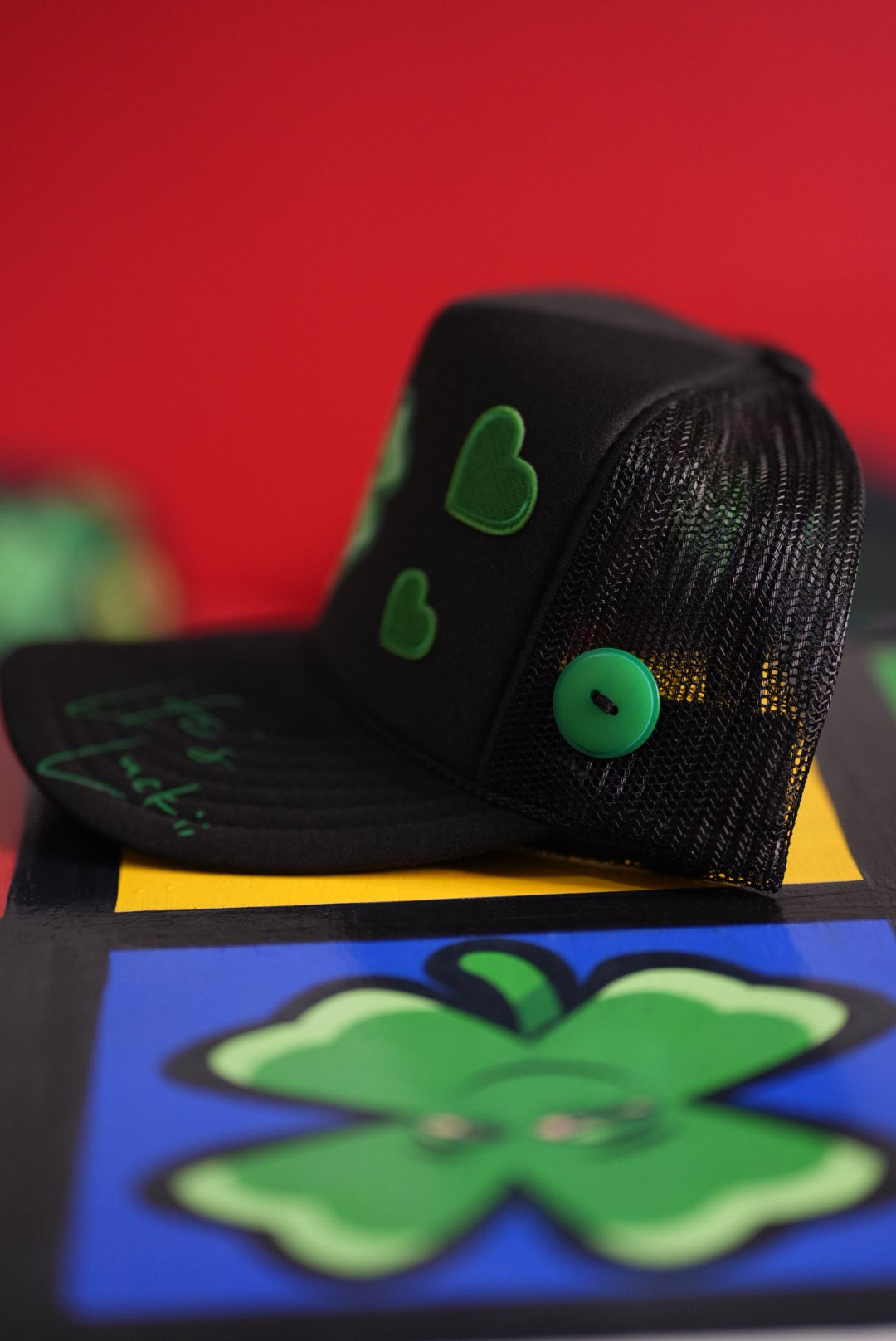 Life's Luckii Hat Broken Hearts and Buttons Collection