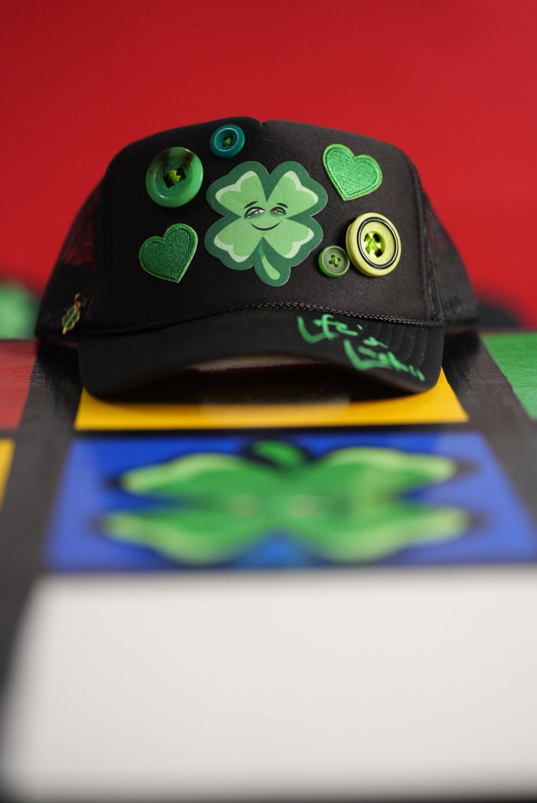Life's Luckii Hat Broken Hearts and Buttons Collection