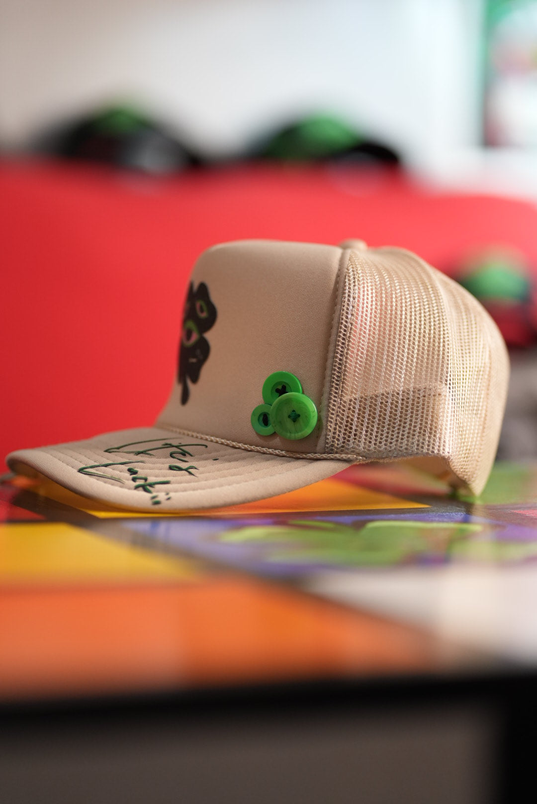 Life's Luckii Hat Broken Hearts and Buttons Collection