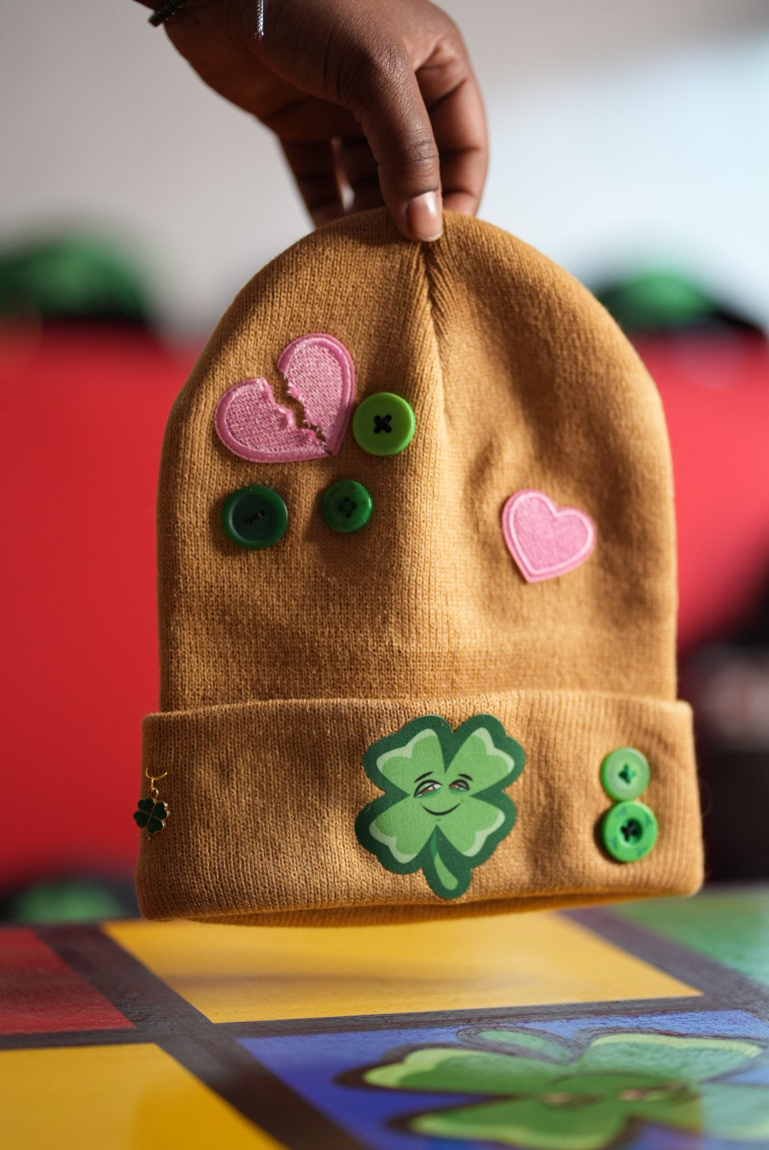 Life's Luckii Beanie Broken Hearts and Buttons Collection